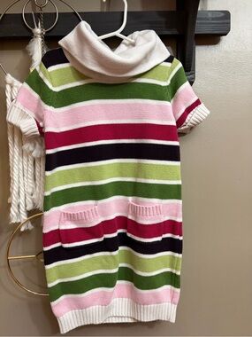 Gymboree White Sweater with Green Accent